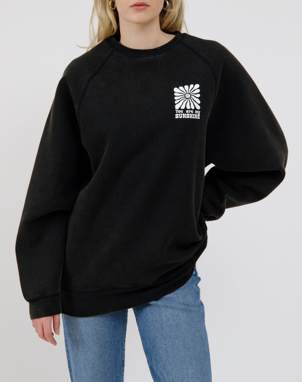 Brunette the Label You Are My Sunshine Crew - Acid Black - Princess and the Pea Boutique