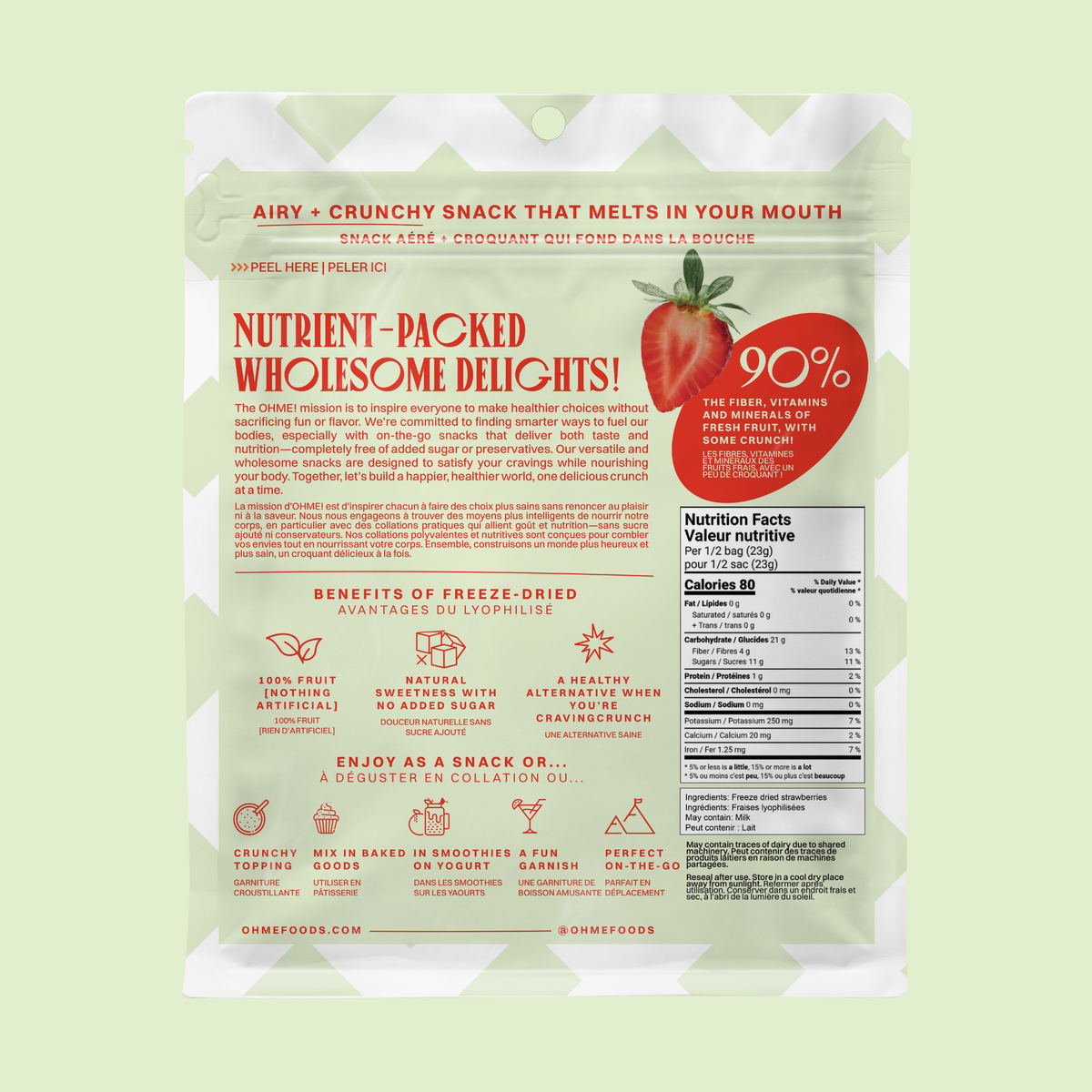 OHME! Freeze-Dried Strawberries (Sliced) 46g