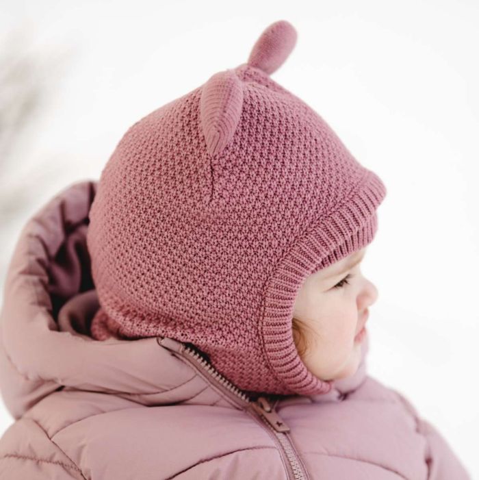 Calikids Knit Balaclava Bear - Rose - Princess and the Pea Boutique