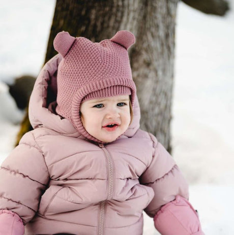Calikids Knit Balaclava Bear - Rose - Princess and the Pea Boutique