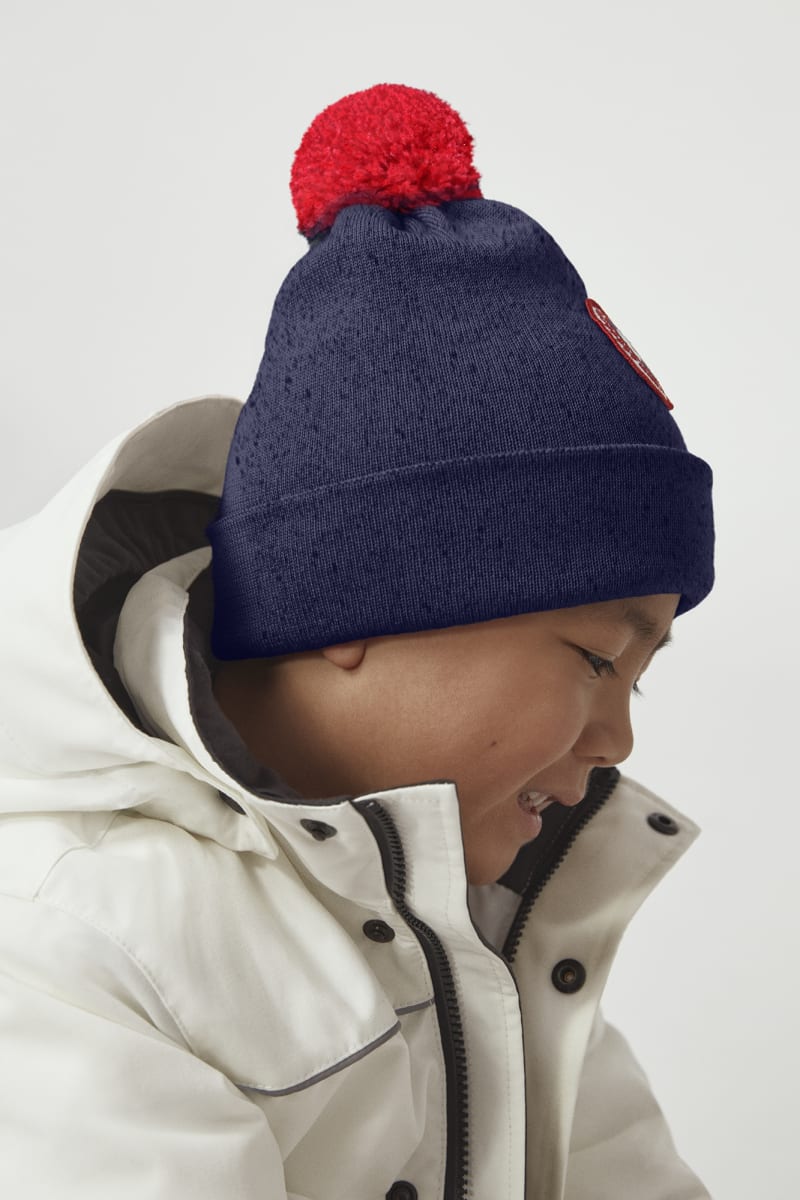 Canada Goose Kids Merino Pom Toque - Navy Heather - Princess and the Pea Boutique