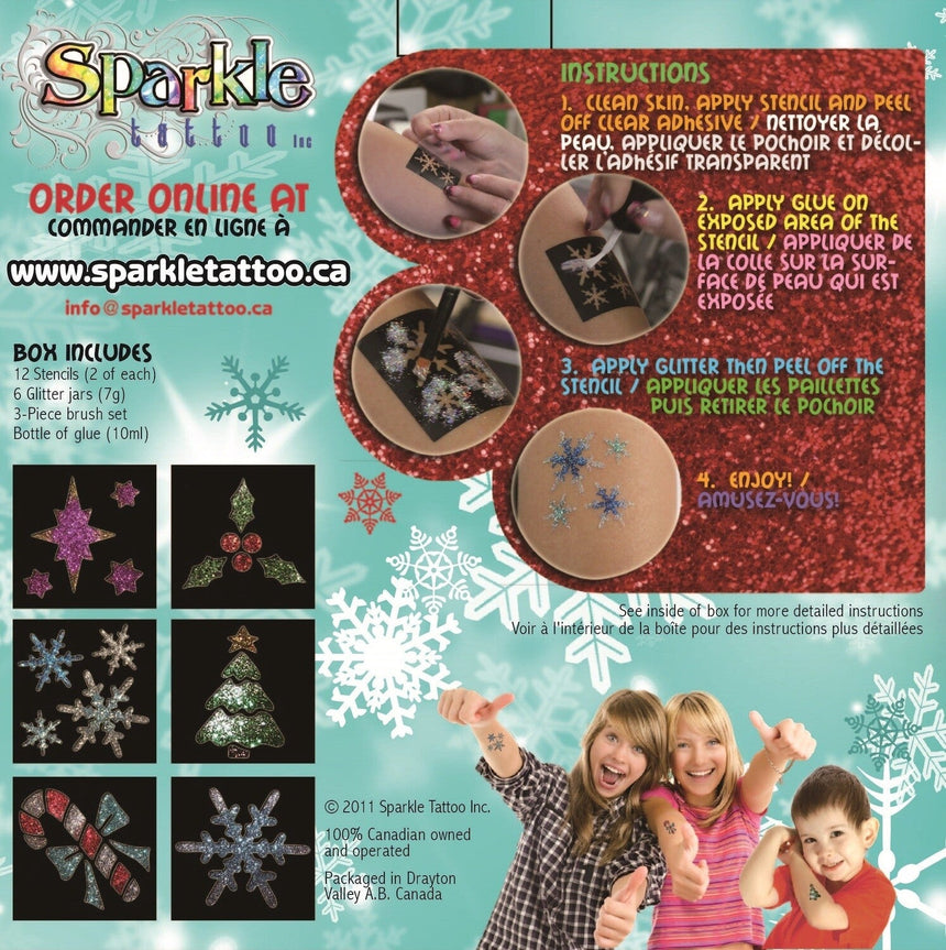 Christmas Glitter Tattoo Party Kit - Princess and the Pea Boutique