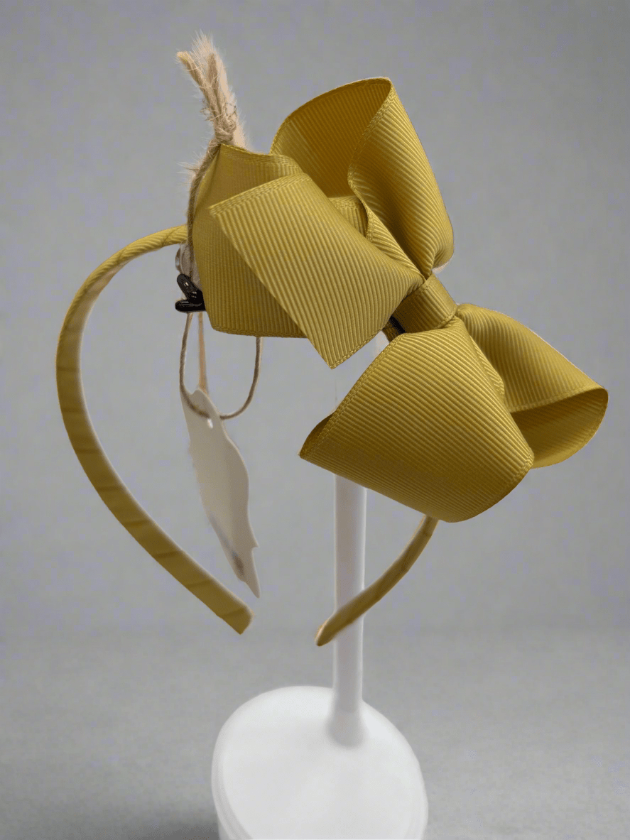 Classic Bow Hairband - Golden Olive - Princess and the Pea Boutique