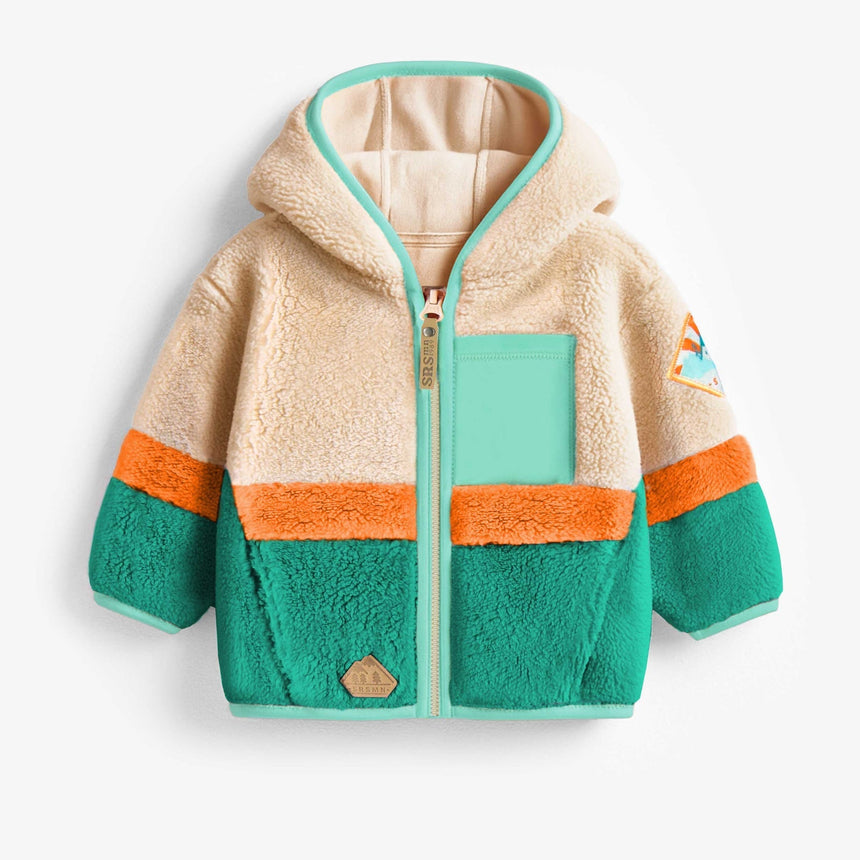 Colorblock plush jacket, baby - Princess and the Pea Boutique