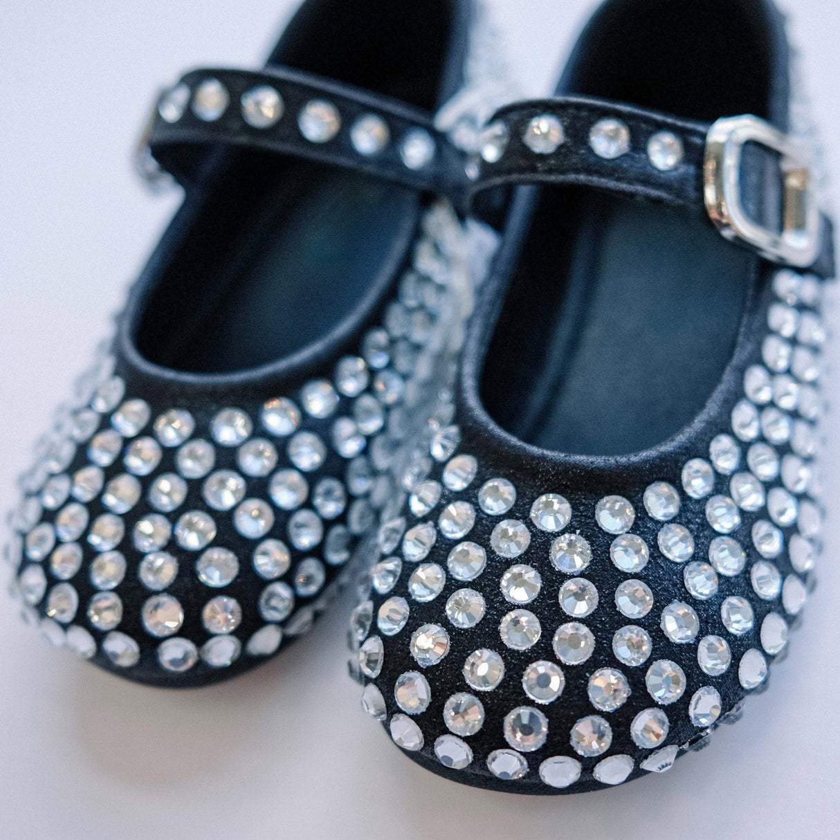 Crystal - embellished Ballet Flats - Black - Princess and the Pea Boutique
