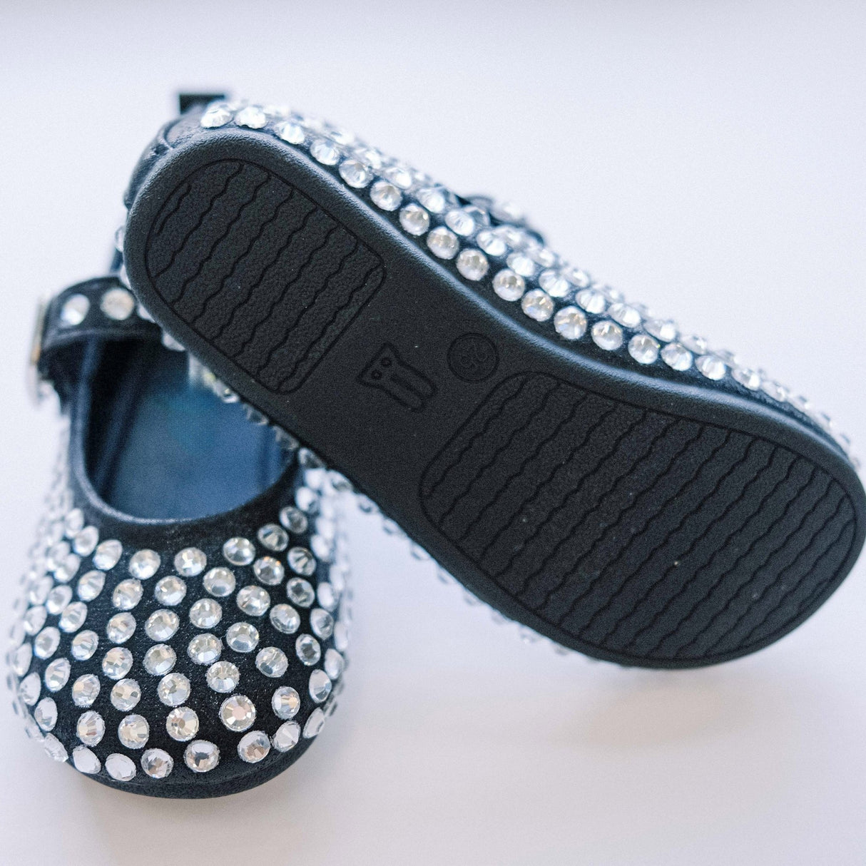Crystal - embellished Ballet Flats - Black - Princess and the Pea Boutique