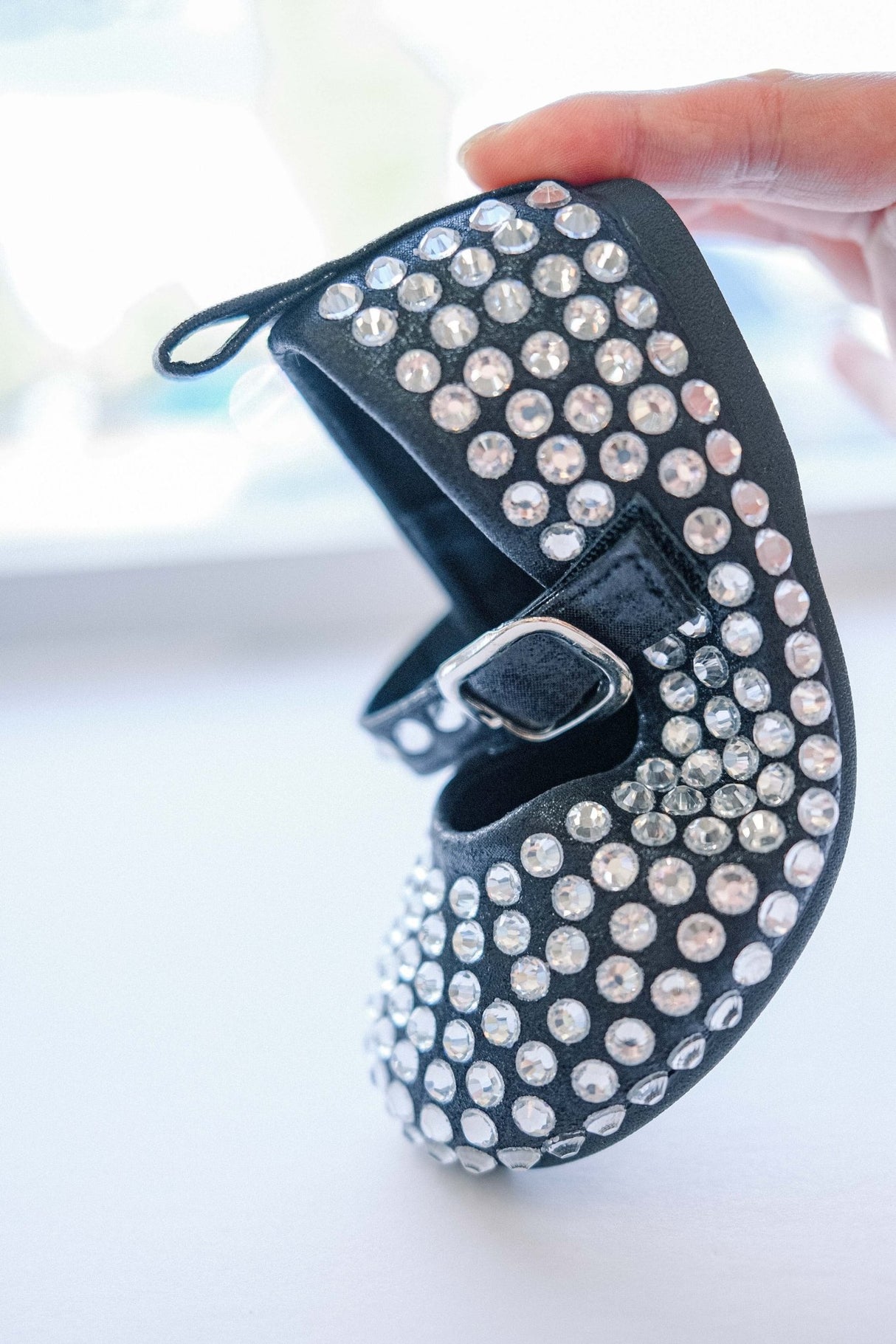 Crystal - embellished Ballet Flats - Black - Princess and the Pea Boutique