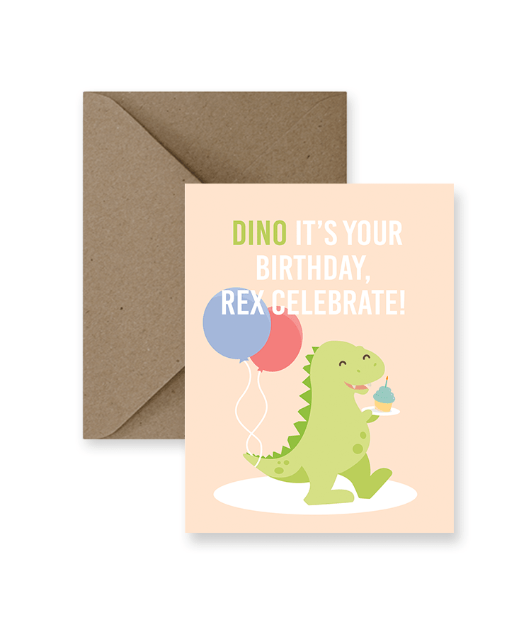 Dino Birthday Card - Princess and the Pea Boutique