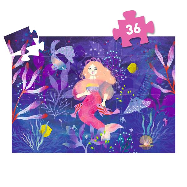 Djeco Silhouette Puzzle - Ella, the mermaid - 36pcs - Princess and the Pea Boutique