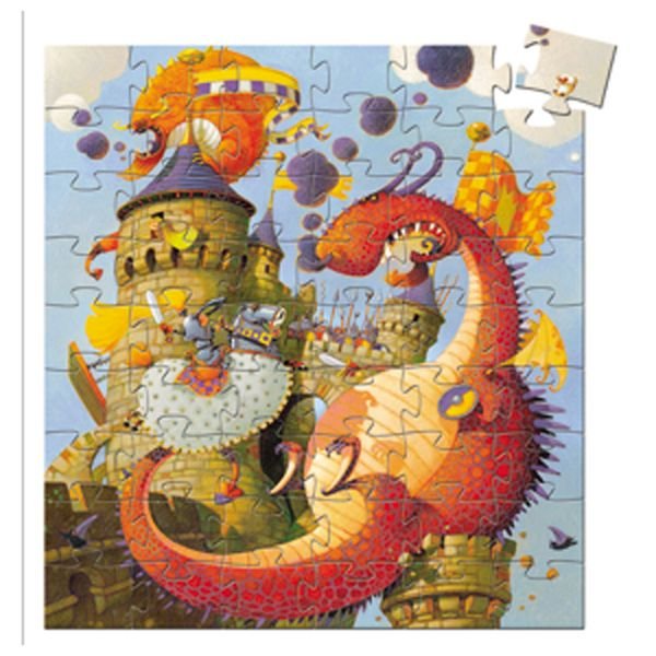 Djeco Silhouette Puzzle - Vaillant and the dragons / 54 pcs - Princess and the Pea Boutique