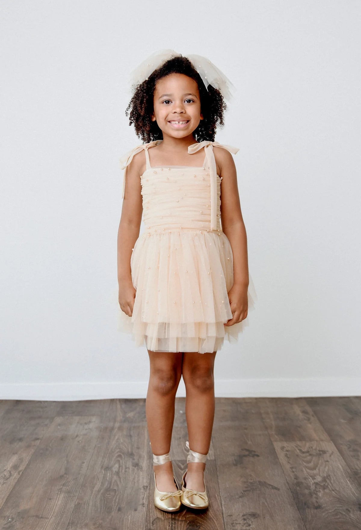 DOLLY Pearl Tulle Ballerina Dress - Cream - Princess and the Pea Boutique