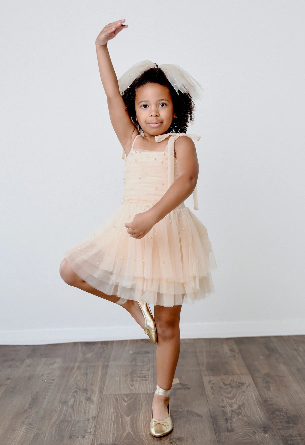 DOLLY Pearl Tulle Ballerina Dress - Cream - Princess and the Pea Boutique