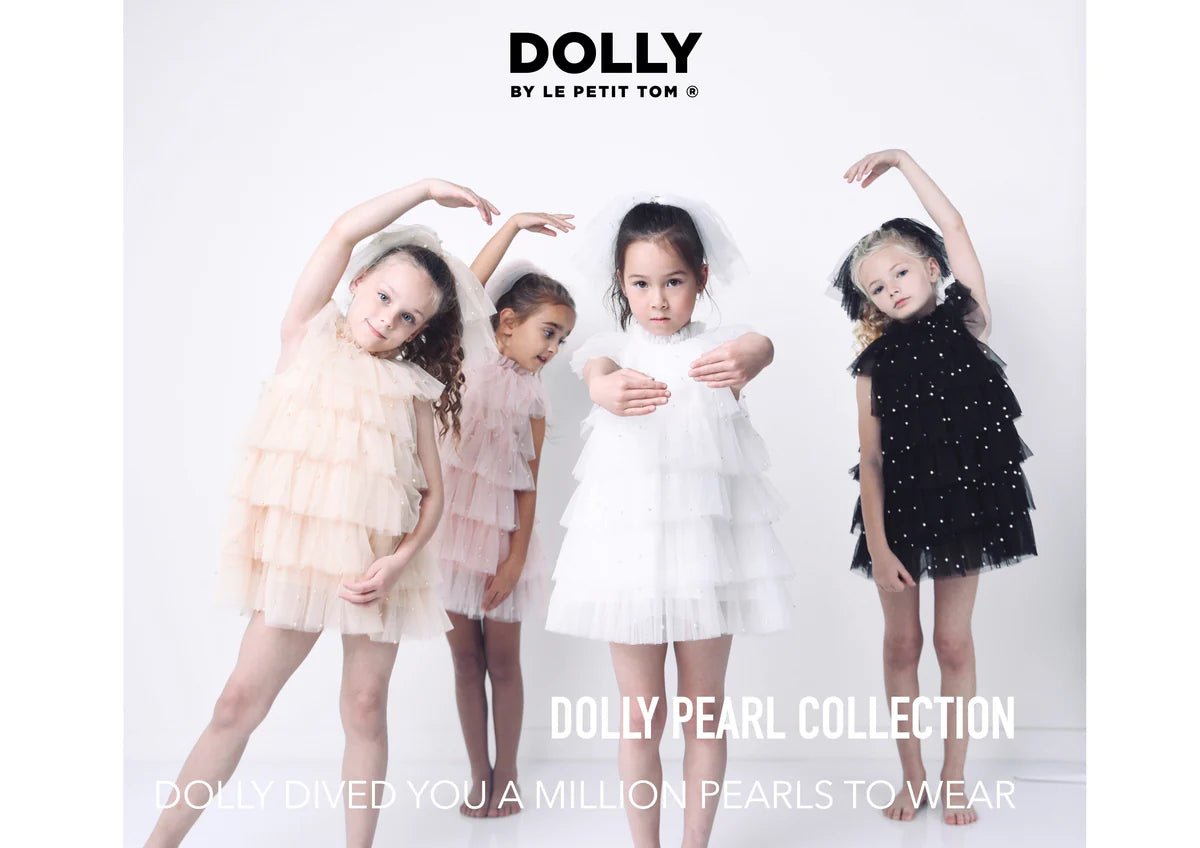 DOLLY Pearl Tutully Tiered Tulle Dress Cream - Princess and the Pea Boutique