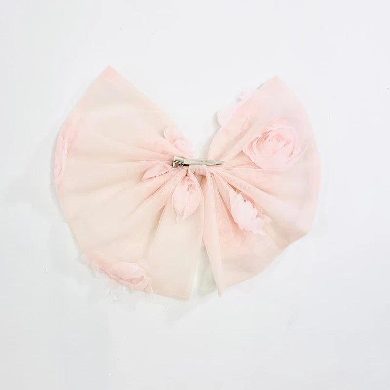 DOLLY The Rose Garden Big Hari Bow - Dolly Pink - Princess and the Pea Boutique
