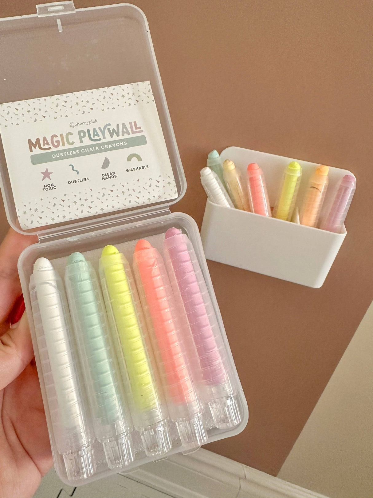Dustless Chalk Crayons + Magnetic Holder Bundle for Magic Playwall - Princess and the Pea Boutique
