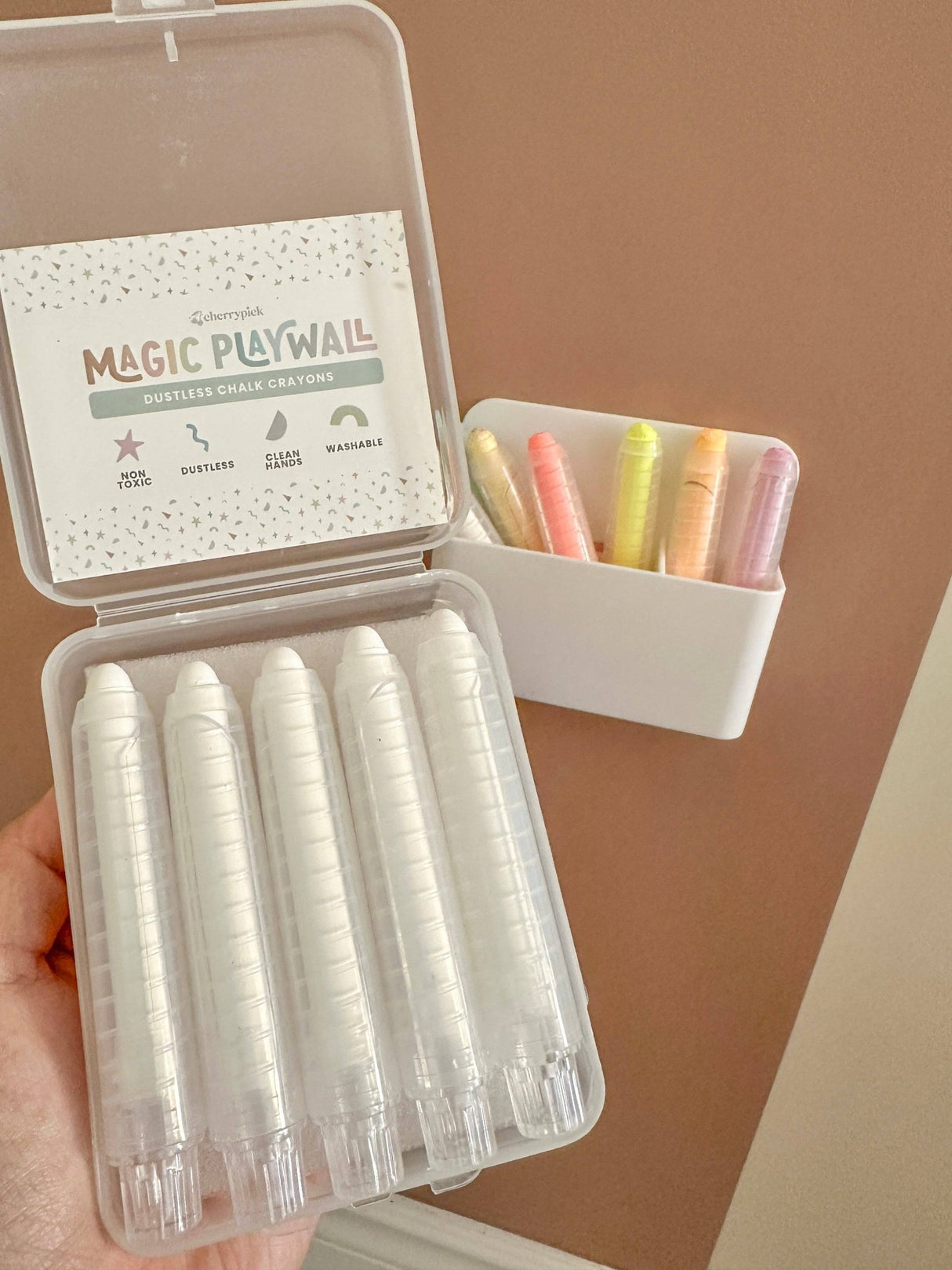 Dustless Chalk Crayons + Magnetic Holder Bundle for Magic Playwall - Princess and the Pea Boutique