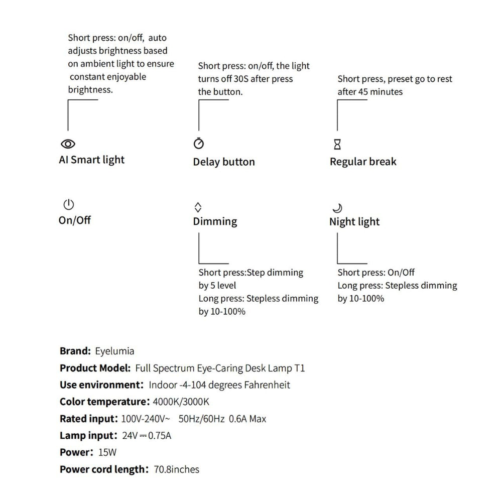 Eyelumia Full Spectrum Desk Lamp T1 - Princess and the Pea Boutique