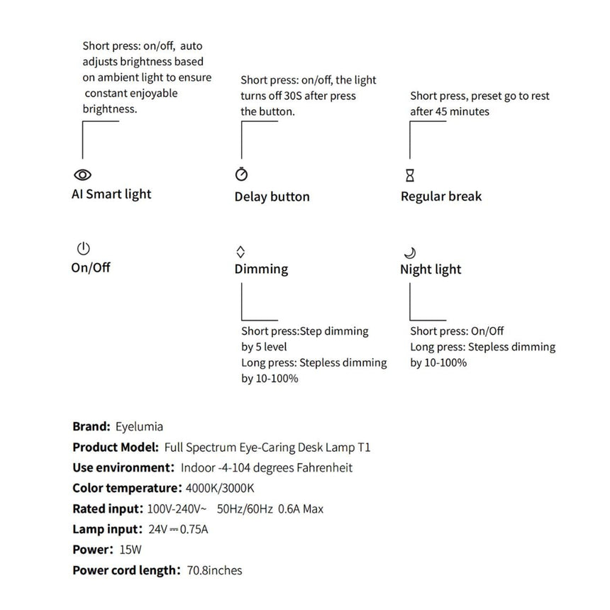 Eyelumia Full Spectrum Desk Lamp T1 - Princess and the Pea Boutique