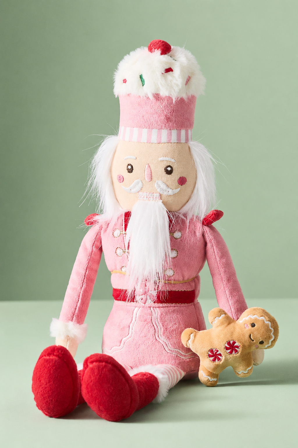 MON AMI Gingerbread Nutcracker on a soft sage background