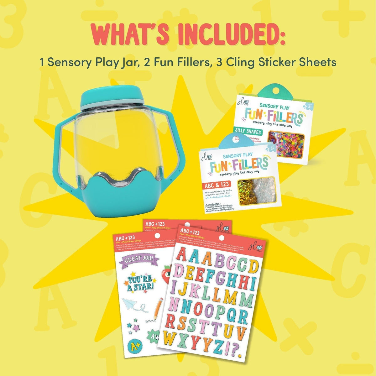 Glo Pals DIY Sensory Jar Gift Set - ABC Theme - Princess and the Pea Boutique