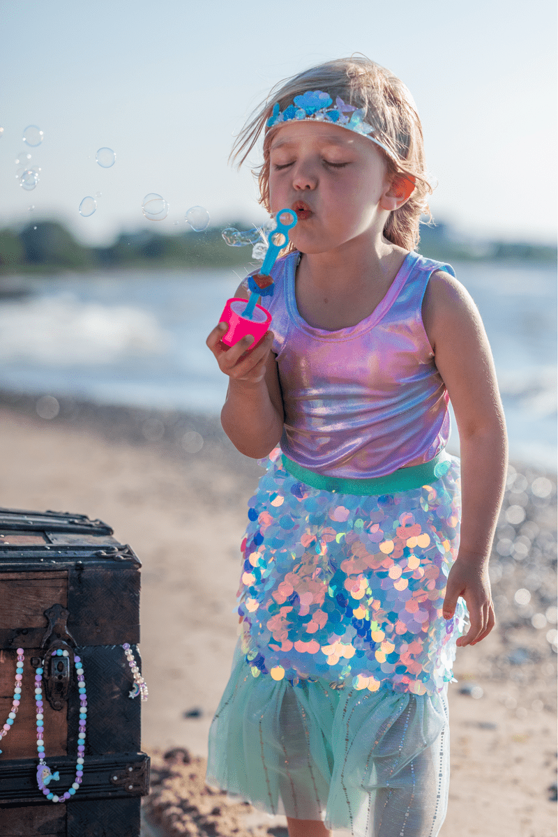 Great Pretenders - Bling Bling Mermaid Skirt & Hairclip Set Mint - Princess and the Pea Boutique