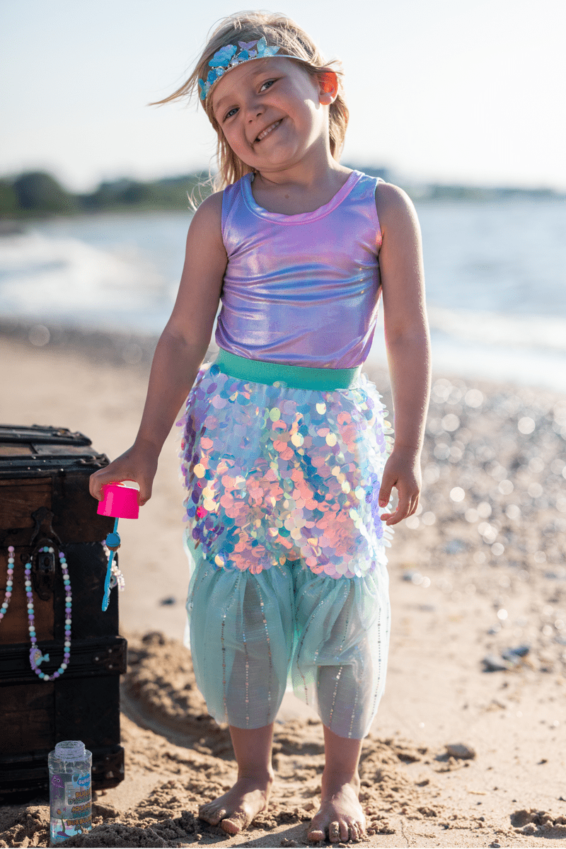 Great Pretenders - Bling Bling Mermaid Skirt & Hairclip Set Mint - Princess and the Pea Boutique