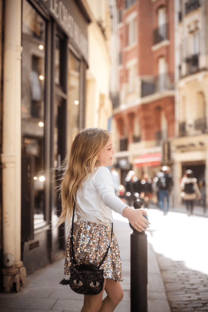 Great Pretenders - Cat's Meow Black Chunky Glitter Kitty Purse - Princess and the Pea Boutique