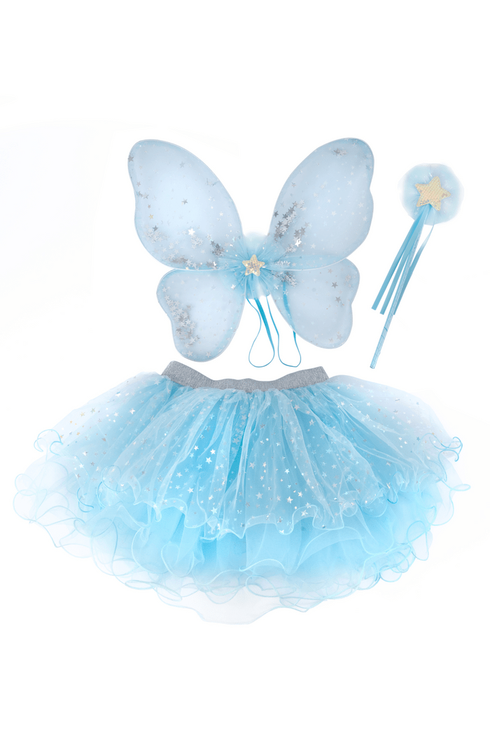 Great Pretenders - Iridescent Celestrial Fairy Wings, Tutu, Wand - Princess and the Pea Boutique