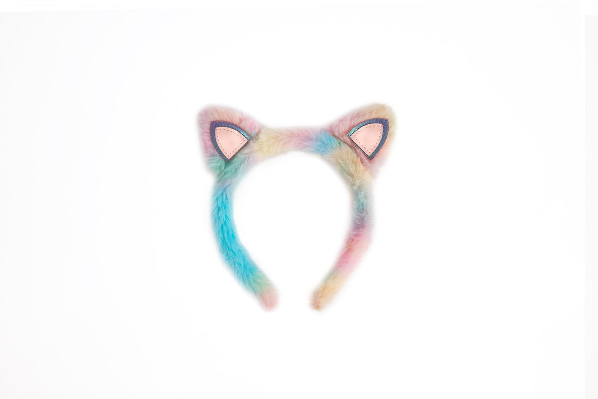Great Pretenders - Rainbow Furry Kitty Headband - Princess and the Pea Boutique