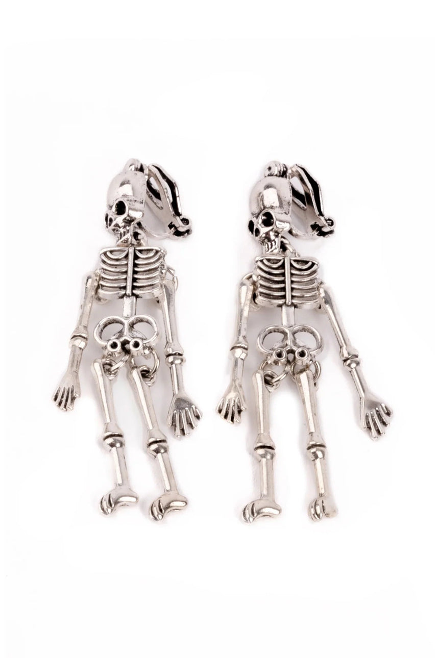 Great Pretenders Spooky Scary Skeleton Clip On Earrings - Princess and the Pea Boutique