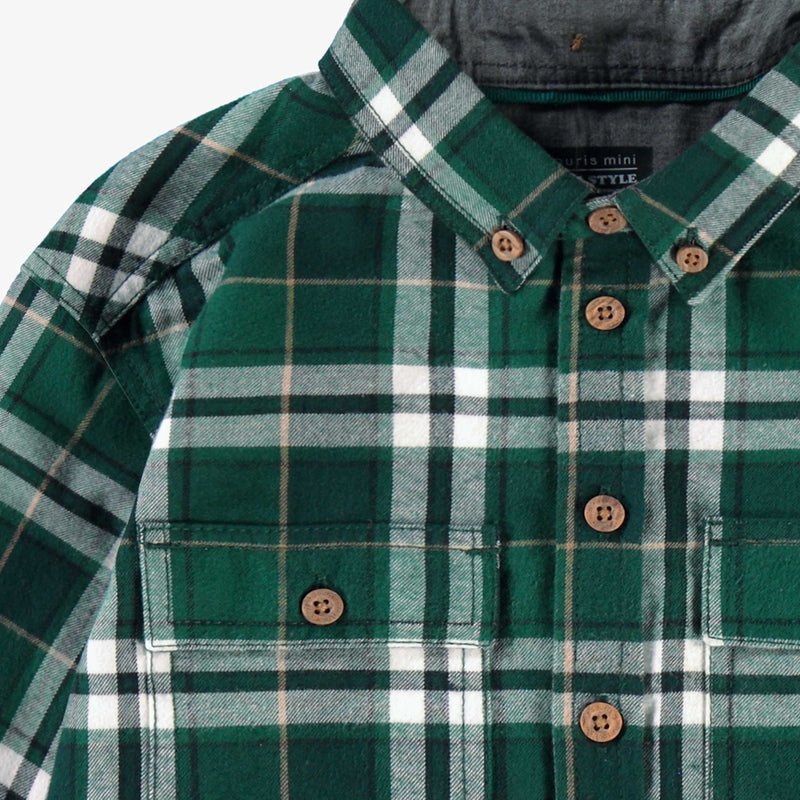 Green Plaid Shirt - Kids - Princess and the Pea Boutique