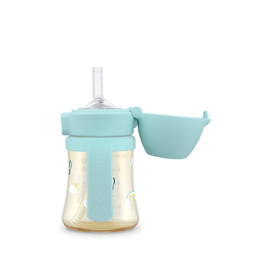 Grosmimi PPSU Sky Balloon Weighted Straw Cup 2.0 200ml - Creamy Blue - Princess and the Pea Boutique