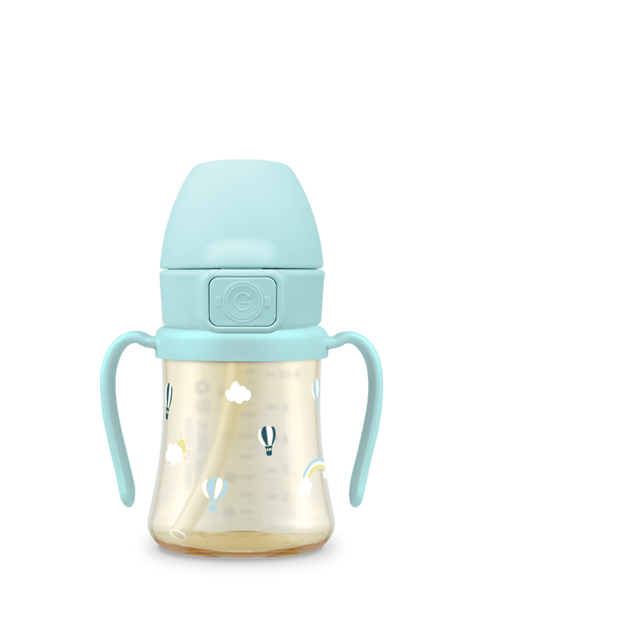 Grosmimi PPSU Sky Balloon Weighted Straw Cup 2.0 200ml - Creamy Blue - Princess and the Pea Boutique