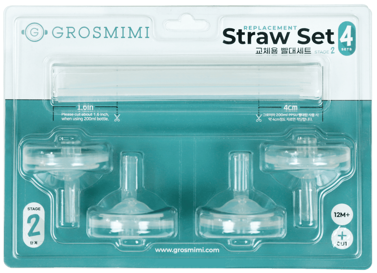 Grosmimi Replacement Straw Kit Stage 2 (4 Sets) - Princess and the Pea Boutique