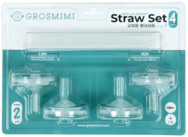 Grosmimi Replacement Straw Kit Stage 2 (4 Sets) - Princess and the Pea Boutique