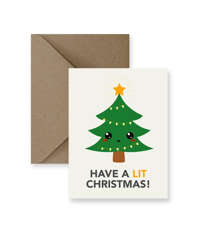 Have A Lit Christmas Greeting Card - Princess and the Pea Boutique
