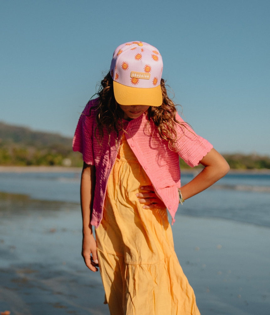 Headster Kids Horizon Sun Curved Brim Snapback - Smart Pink - Princess and the Pea Boutique