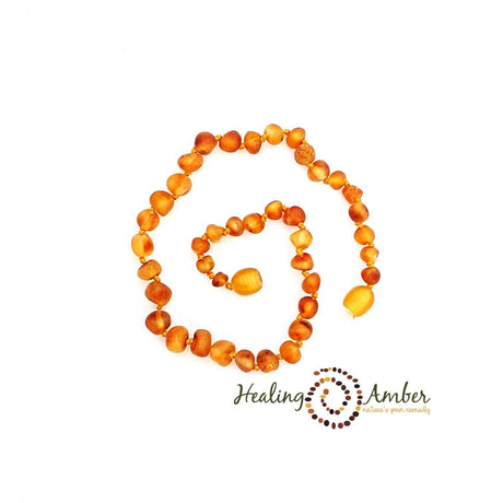 Healing Amber Baby Necklace Raw Caramel 11 inch - Princess and the Pea Boutique