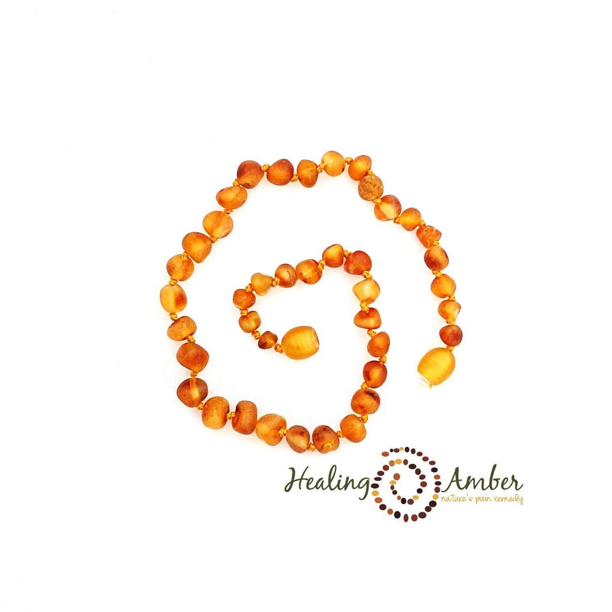 Healing Amber Baby Necklace Raw Caramel 11 inch - Princess and the Pea Boutique