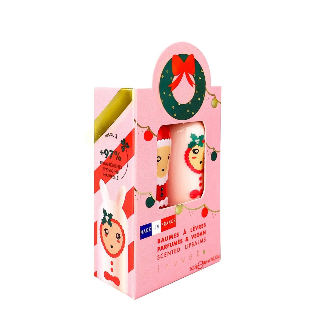 Inuwet Lip Balm Duo - Christmas Wreath Mango Candy Cane - Princess and the Pea Boutique
