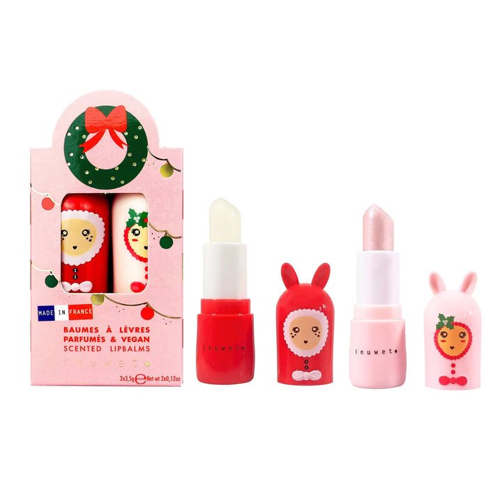 Inuwet Lip Balm Duo - Christmas Wreath Mango Candy Cane - Princess and the Pea Boutique
