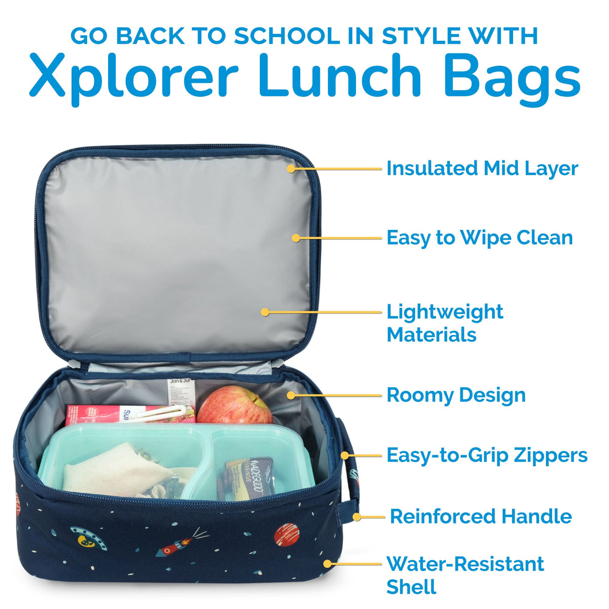 Jan N Jul Kids Lunch Bag - Planet Patrol - Princess and the Pea Boutique