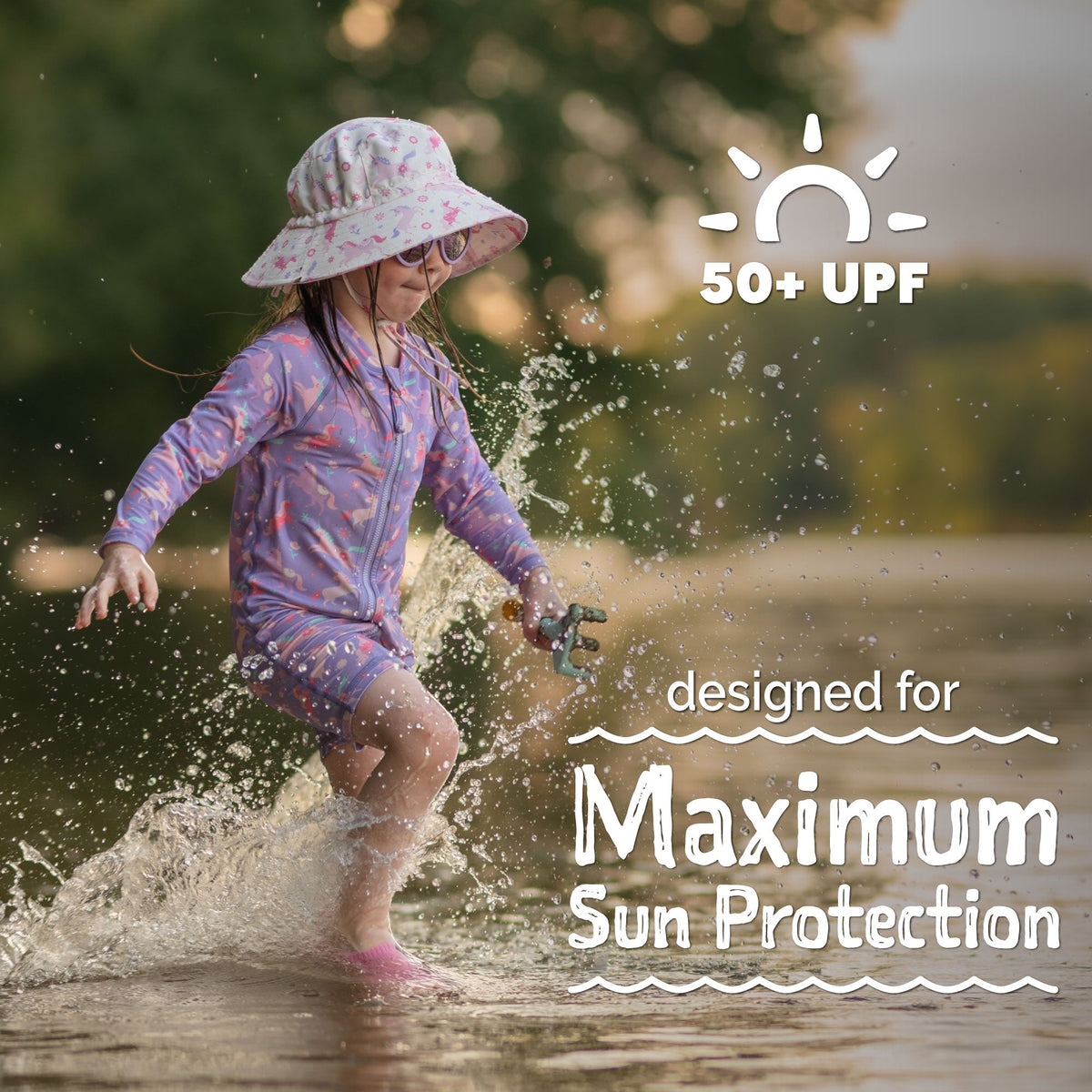 Jan N Jul Kids One Piece UV Sun Suit - Purple Unicorn - Princess and the Pea Boutique