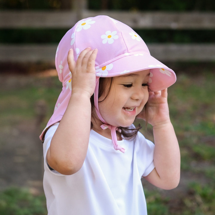 Jan N Jul Sun Soft UV Baby Caps - Pink Daisy - Princess and the Pea Boutique