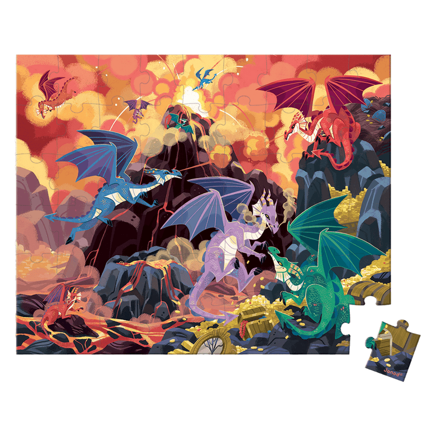 Janod Fiery Dragons Puzzle 54pcs - Princess and the Pea Boutique