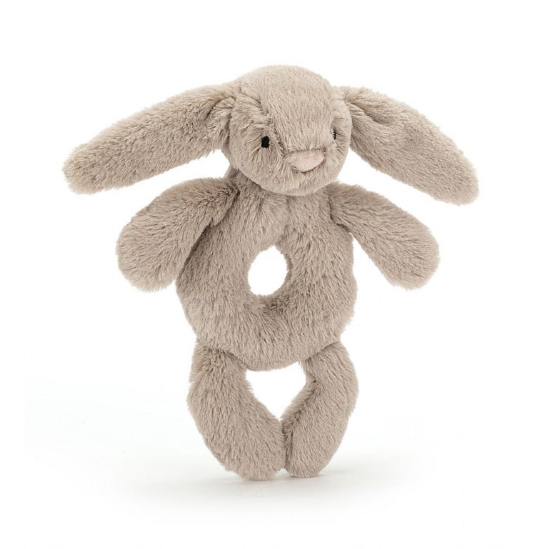 Jellycat Bashful Beige Bunny Ring Rattle - Princess and the Pea