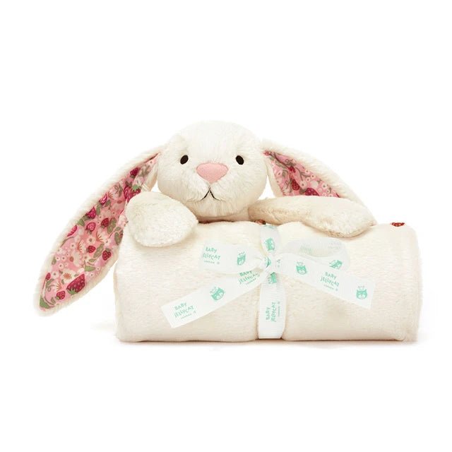 Jellycat Blossom Cream Bunny 'Berry' Blankie - Princess and the Pea Boutique