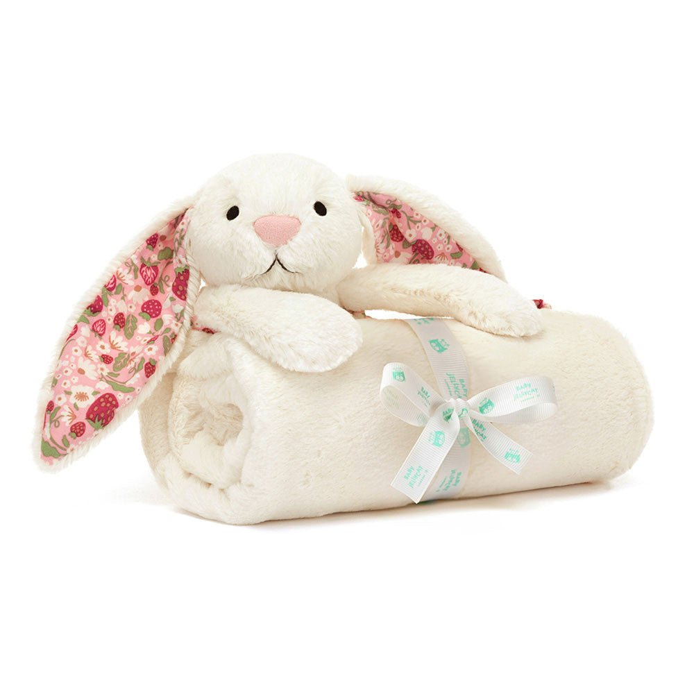 Jellycat Blossom Cream Bunny 'Berry' Blankie - Princess and the Pea Boutique
