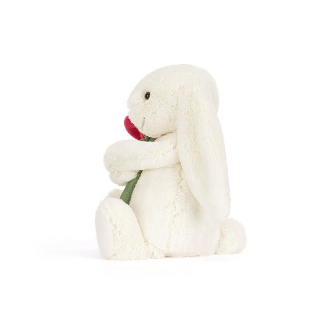 Jellycat Cream Bunny with Rose - Princess and the Pea Boutique