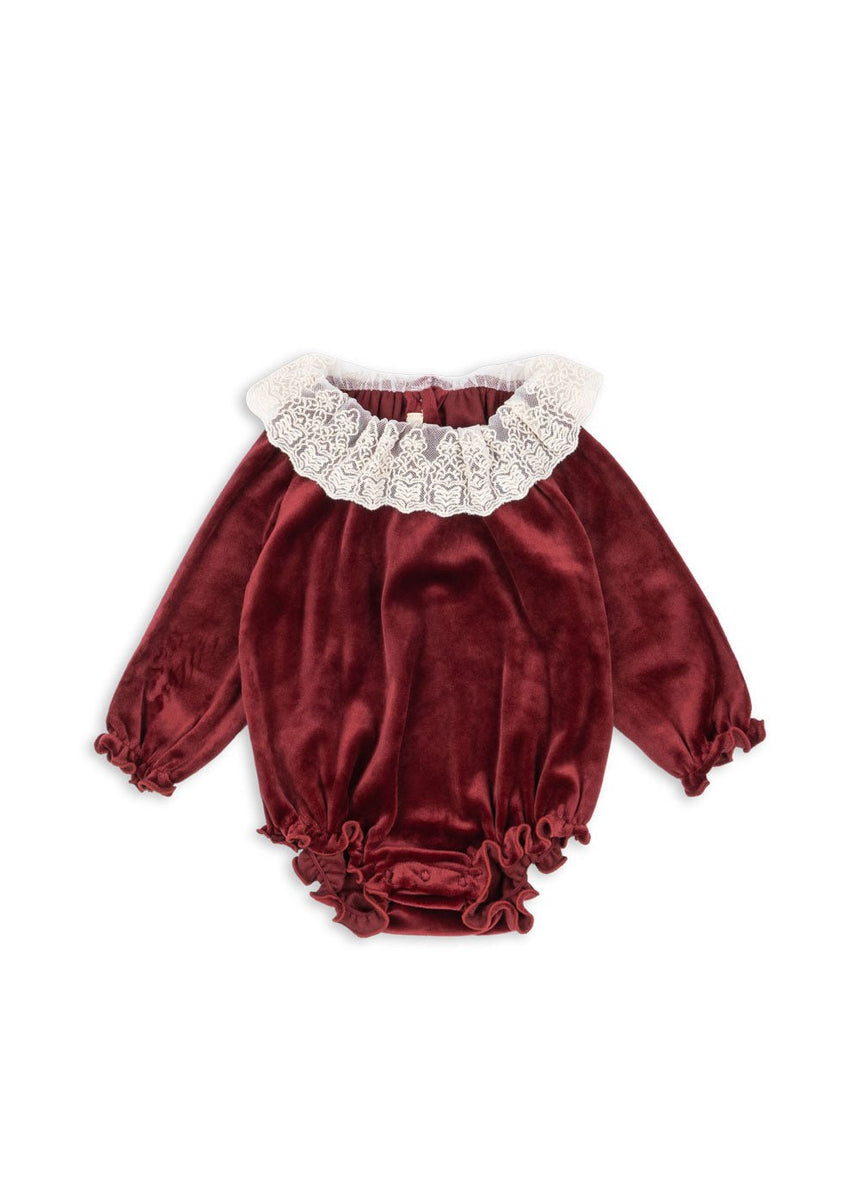 Konges Slojd Venola Romper - Red Dahlia - Princess and the Pea Boutique